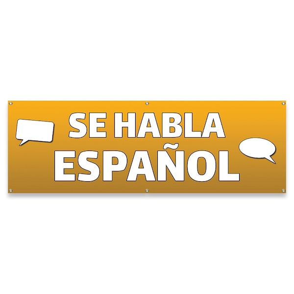 Se Habla Espanol Banner Concession Stand Food Truck Single Sided
